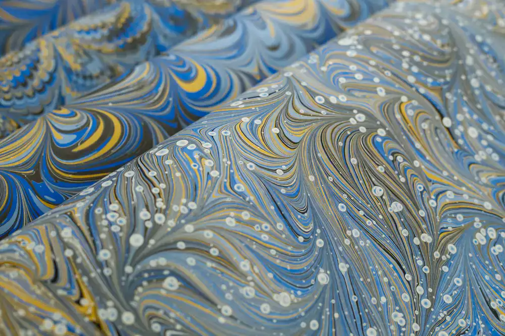Swirling marbled decorative paper